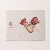 Rode Crème Blush Hart Ballonnen Liefde Legpuzzel (Horizontaal)