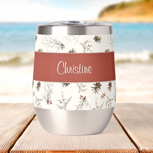 Rode Crème Boho Watercolor Woudland Aangepaste Naa