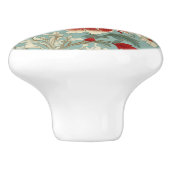 Rode, Crème en Groene Bloemen Chinoiserie Keramische Knop (Zijkant)