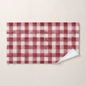 Rode Crème Geruite Strepen Bad Handdoek (Handdoek)