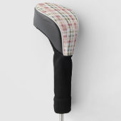 Rode Crème Geruite Strepen Golfheadcover (Schuin)