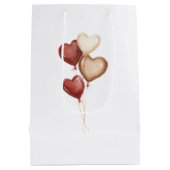 Rode Crème Hart Ballonnen Liefde Medium Cadeauzakje (Achterkant)