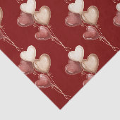 Rode Crème Hart Ballonnen Liefde Tissuepapier (Detail)