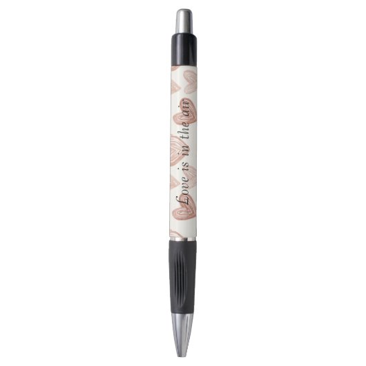 Rode Crème Harten Liefde Pen (Voorkant Verticaal)