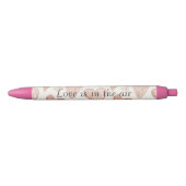 Rode Crème Harten Liefde Zwarte Inkt Pen (Voorkant)