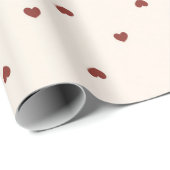Rode Crème Harten Valentijnsdag Liefde Cadeaupapier (Rol Hoek)