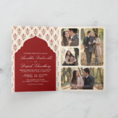 Rode Crème Ikat All in One Indiase Bruiloft (Binnen)