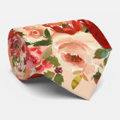 Rode Crème Ivoorkleurige Rozen Bloemenkraagdas Stropdas (Opgerold)