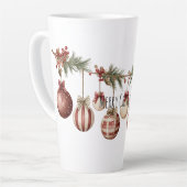 Rode Crème Kerstversiering Latte Mok (Linkerhoek)