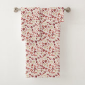 Rode Crème Luipaard Dierenprint Bad Handdoek (Insitu)