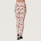 Rode Crème Luipaard Dierenprint Leggings (Achterkant)
