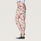 Rode Crème Luipaard Dierenprint Leggings (Links)