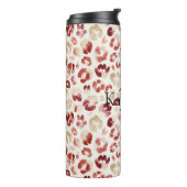 Rode Crème Luipaard Dierenprint Thermosbeker (Gedraaid links)