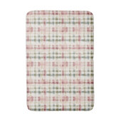 Rode Crème Plaid Strepen Bruids Shower Badmat (Voorkant Verticaal)