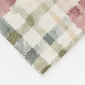 Rode Crème Plaid Strepen Verjaardag Fleece Deken (Hoek)