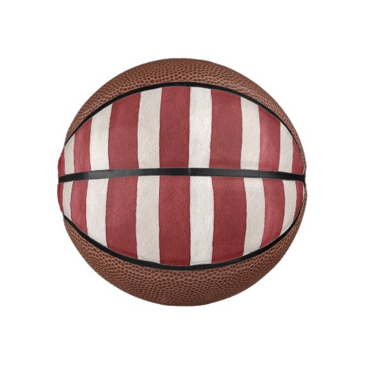 Rode Crème Strepen Basketbal (Voorkant)
