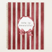 Rode Crème Strepen Boog Planner (Voorkant)