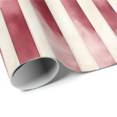 Rode Crème Strepen Bruidscadeau Cadeaupapier (Rol Hoek)