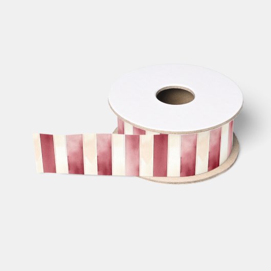 Rode Crème Strepen Bruidscadeau Grosgrain Lint (Spoel)