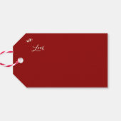 Rode crème strik Kerstmis Cadeaulabel (Achterkant Horizontaal)