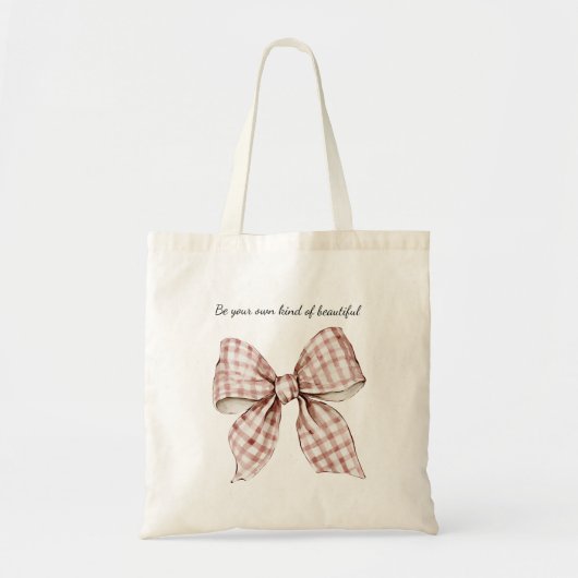 Rode Crème Strik Tote Bag (Voorkant)