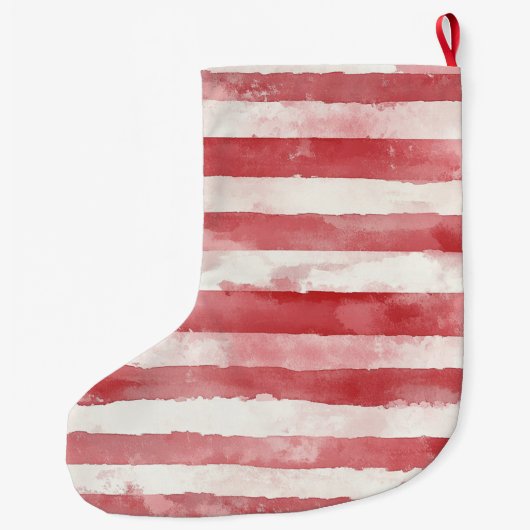 Rode Crème Witte Candy Strepen Kerstmis Grote Kerstsok (Achterkant)