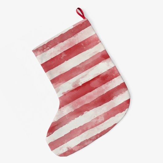 Rode Crème Witte Candy Strepen Kerstmis Grote Kerstsok (Achterkant (Hangend))