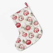 Rode Crème Witte Kerstballen Grote Kerstsok (Achterkant (Hangend))