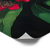 Rode Crepe Myrtle Bloemen Kunstprint Poster (Hoek)