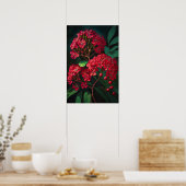 Rode Crepe Myrtle Bloemen Kunstprint Poster (Keuken)