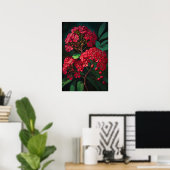 Rode Crepe Myrtle Bloemen Kunstprint Poster (Thuiskantoor)