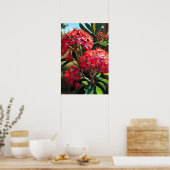 Rode Crêpe Myrtle Flowers Art Print Poster (Keuken)