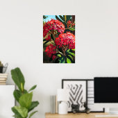 Rode Crêpe Myrtle Flowers Art Print Poster (Thuiskantoor)