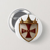 Rode Crest RayEl-knop / Badge Ronde Button 5,7 Cm (Voorkant /achterkant)