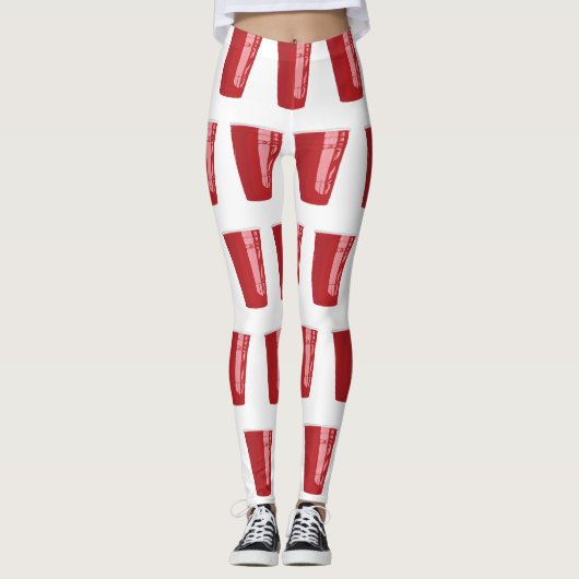 Rode Cup Beer Pong Leggings (Voorkant)