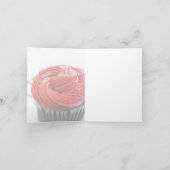 Rode cupcake foto Happy Birthday Kaart (Binnen)