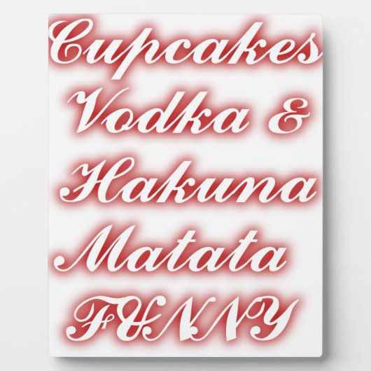 Rode Cupcakes Wodka Hakuna Matata GRAPPIG. Fotoplaat (Voorkant)