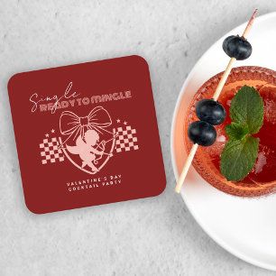 Rode Cupid Singles Valentijnsdagfeest  Kartonnen Onderzetters