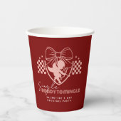 Rode Cupid Singles Valentijnsdagfeest Papieren Bekers (Voorkant)