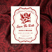 Rode cupido engel bruiloft save the date