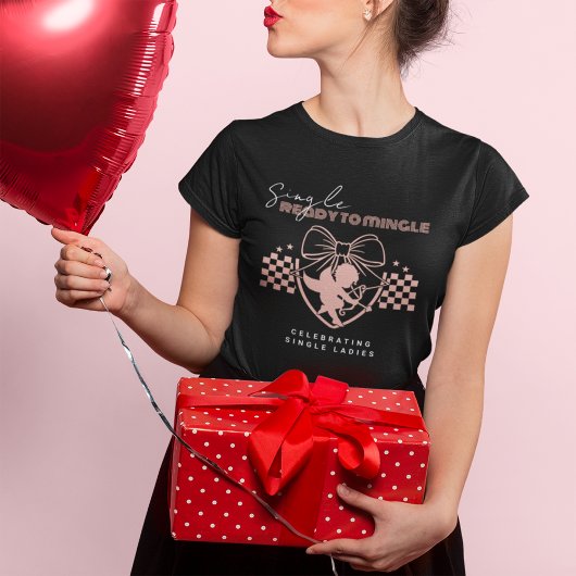 Rode Cupido Singles Valentijnsdag Feest Zwart Tri-Blend Shirt