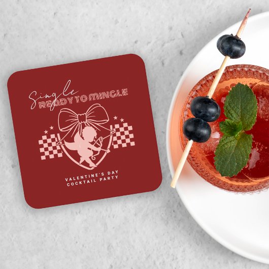 Rode Cupido Singles Valentijnsdagfeest  Kartonnen Onderzetters