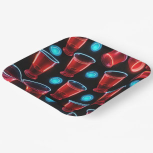 Rode Cups Bier Bash Square Papieren Bordje