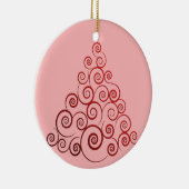 Rode Curleque kerstboom Keramisch Ornament (Rechts)