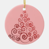 Rode Curleque kerstboom Keramisch Ornament (Voorkant)