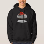Rode Curlingsteen Wintersporten Hoodie (Voorkant)