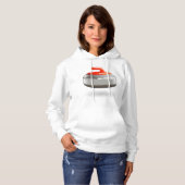 Rode Curlingsteen Wintersporten Hoodie (Voorkant volledig)