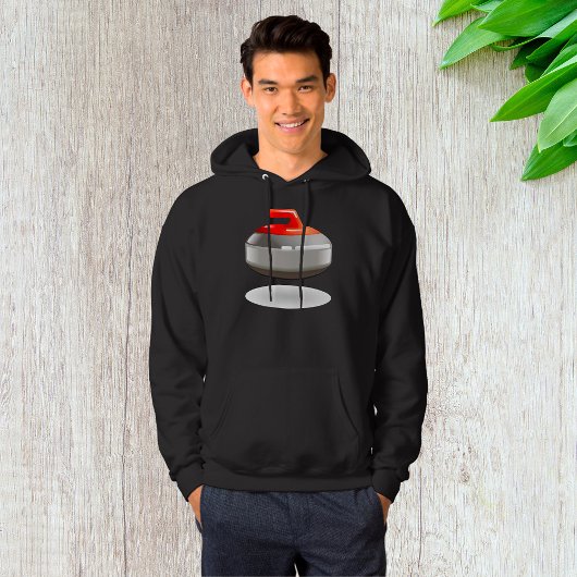 Rode Curlingsteen Wintersporten Hoodie