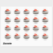 Rode Curlingsteen Wintersporten Ronde Sticker (Vel)
