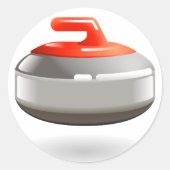 Rode Curlingsteen Wintersporten Ronde Sticker (Voorkant)